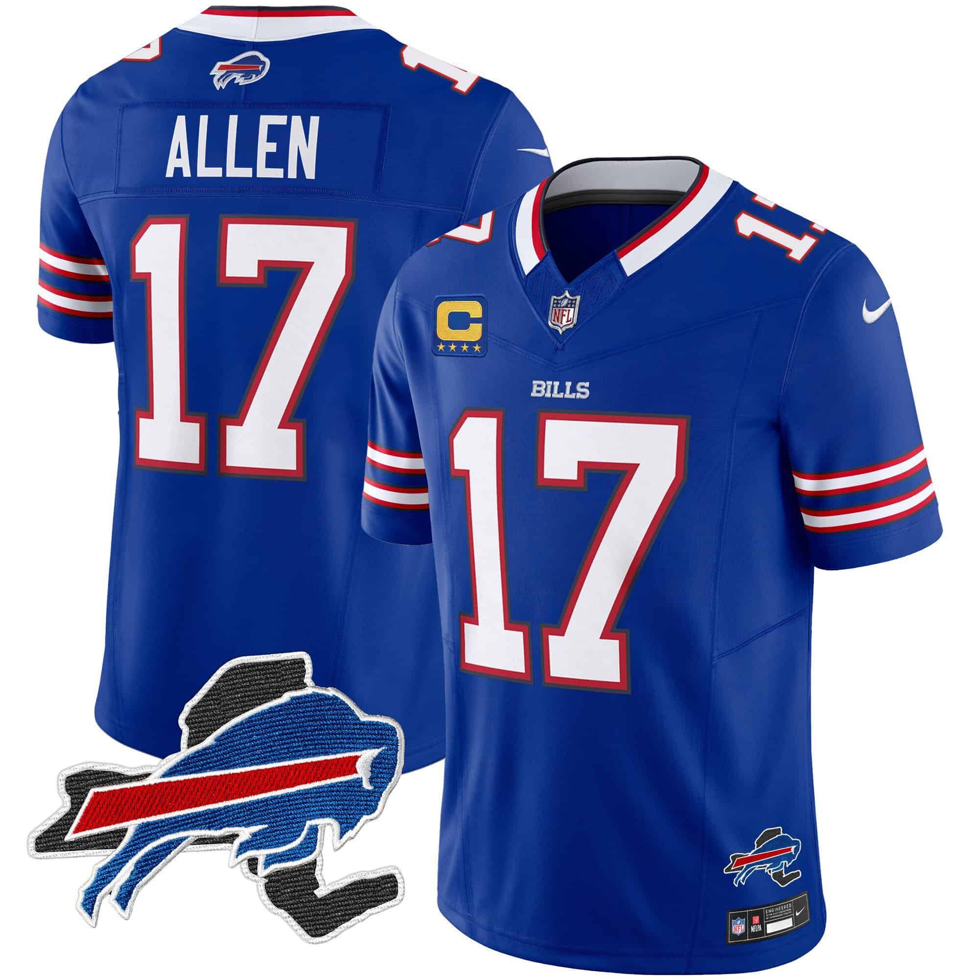 Men Buffalo Bills #17 Allen Blue 2024 Nike Patch Vapor Limited NFL Jersey style 1->indianapolis colts->NFL Jersey
